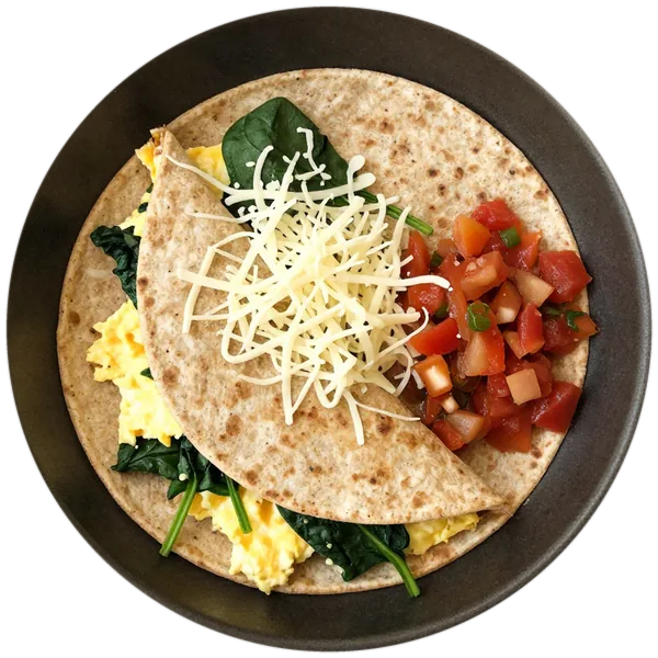 Spinach and Cheese Breakfast Quesadillas