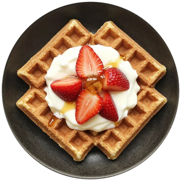 Whole Grain Waffles with Yogurt and Fruit