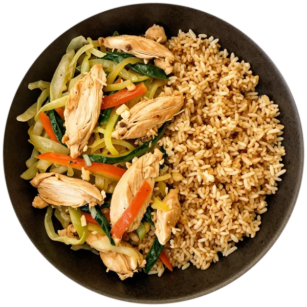 Chicken, Mixed Vegetables, & Brown Rice Stir-Fry
