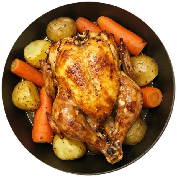 Roasted Chicken with Potatoes and Carrots