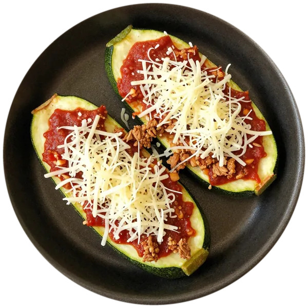 Pizza Stuffed Zucchini Boats
