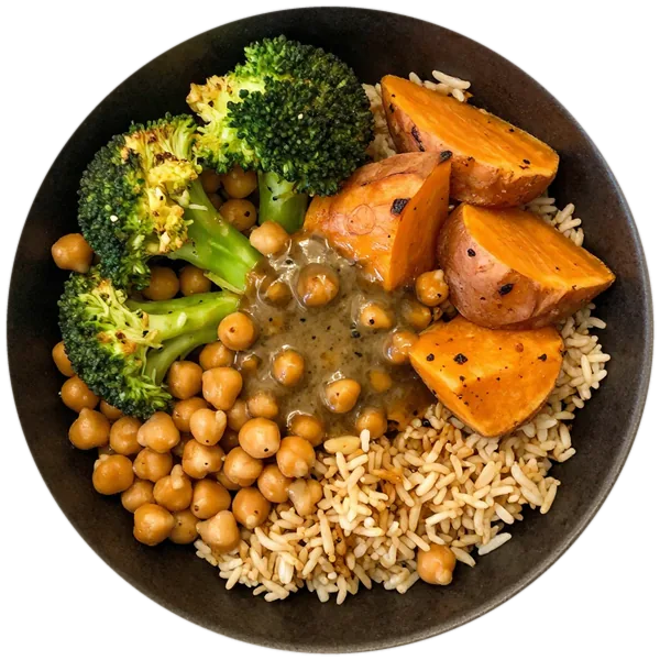 Roasted Veggie and Chickpea Rice Bowls