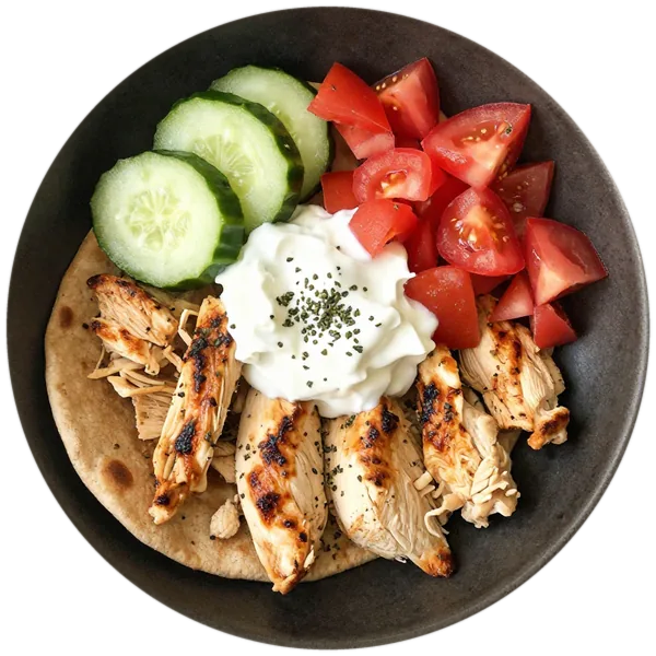 Mediterranean Chicken Pita Bowls